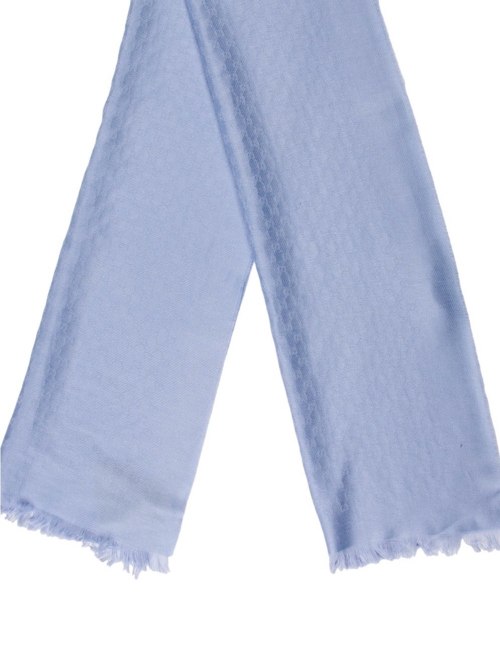 Gucci Light Blue Silk-Blend Scarf with Subtle Monogram